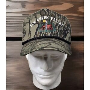 Vintage Elk Creek Valley Hat Cap Mens Camo‎ Adjustable Snapback OSFM Corded
